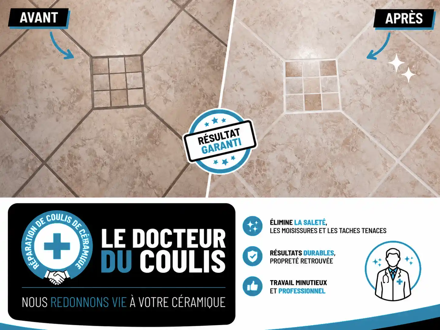 Réparation de coulis de céramique à Québec