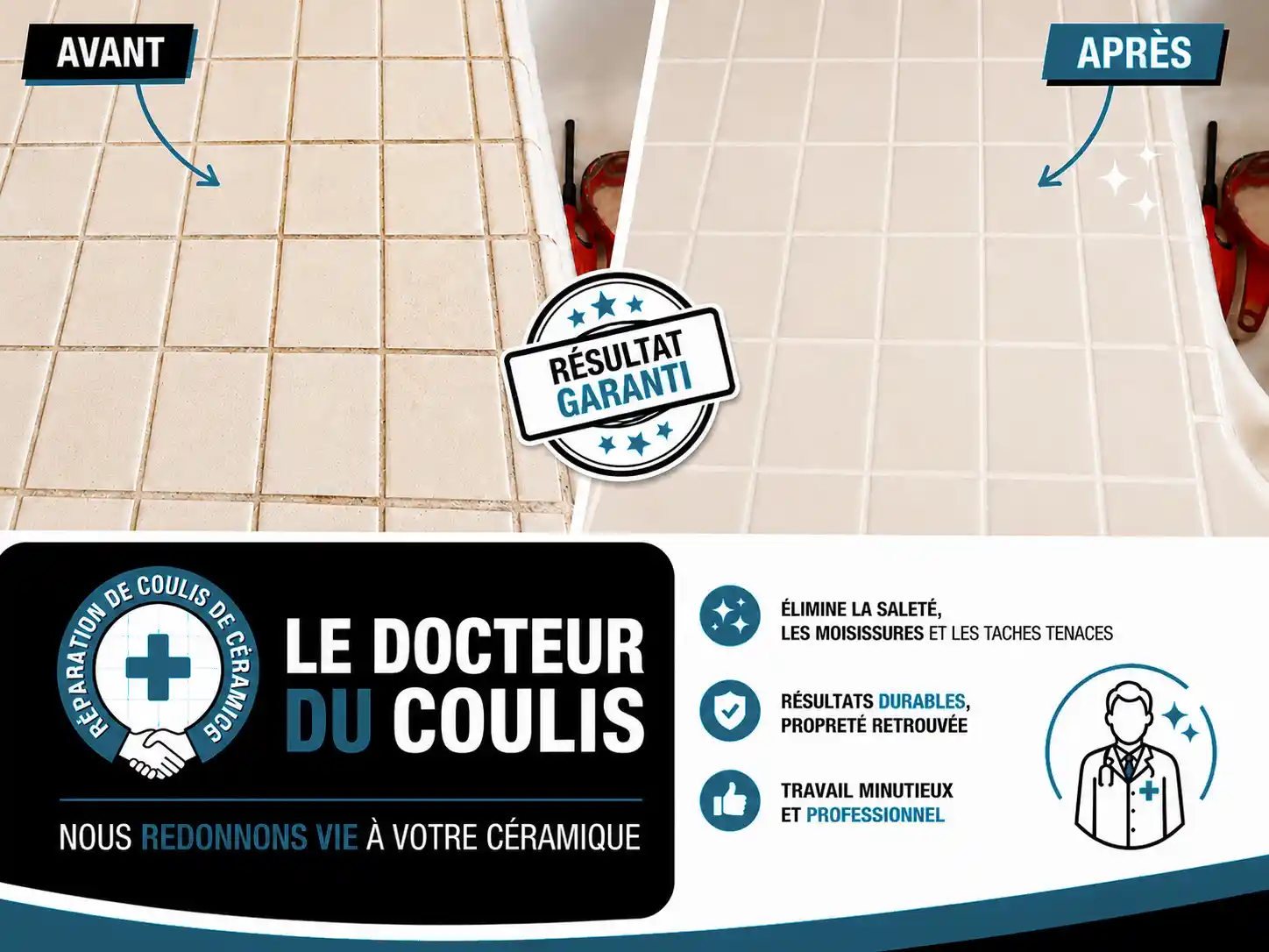 Réparation de coulis de céramique à Granby