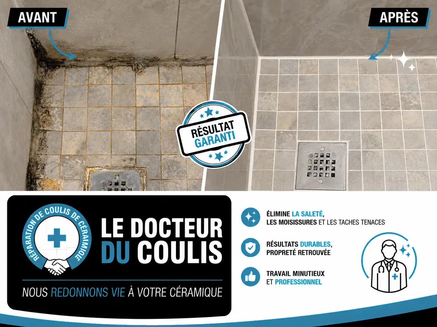 Réparation de coulis de céramique à Laval